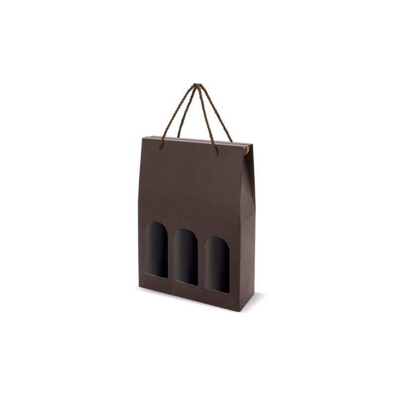 Caja Vino Meseguera Marrón 3 Botellas