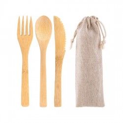 Set Cubiertos de Bambú Coral