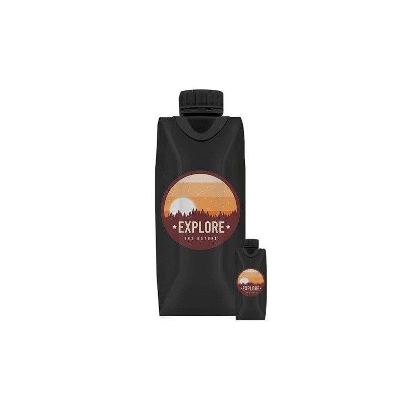 Brick de Agua Negro 33cl - Adhesivo todo color 2 caras