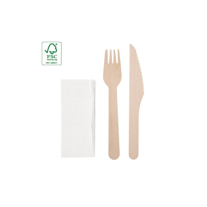 Set Cubiertos Madera 3 PCS