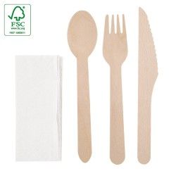 Set Cubiertos Madera 4 PCS