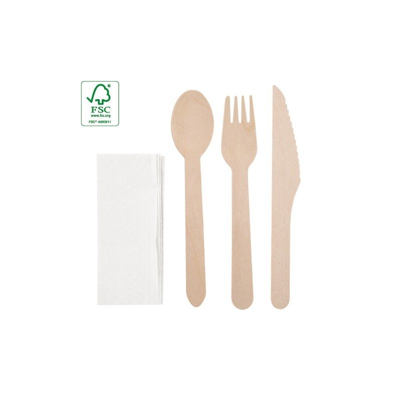 Set Cubiertos Madera 4 PCS